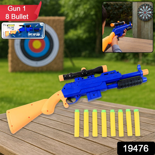 Shot Air Gun Toy with Scope and 8 Soft Foam Bullets Set by Your Brand