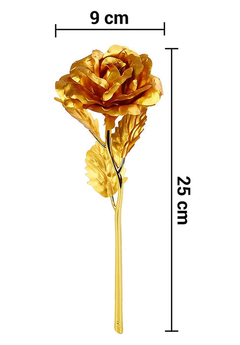 Luxury Decorative Gold Plated Artificial Golden Rose with Premium Box by Your Brand