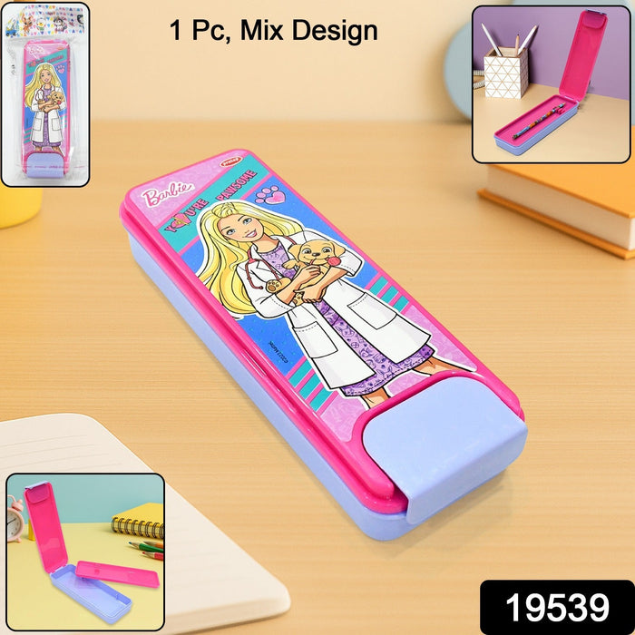 Stylish Cartoon Printed Hard Top Pencil Box for Kids (1 Pc / Mix Design) by Your Brand