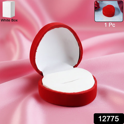 Premium Heart-Shaped Velvet Jewellery Ring Box (1 Pc) by Your Brand