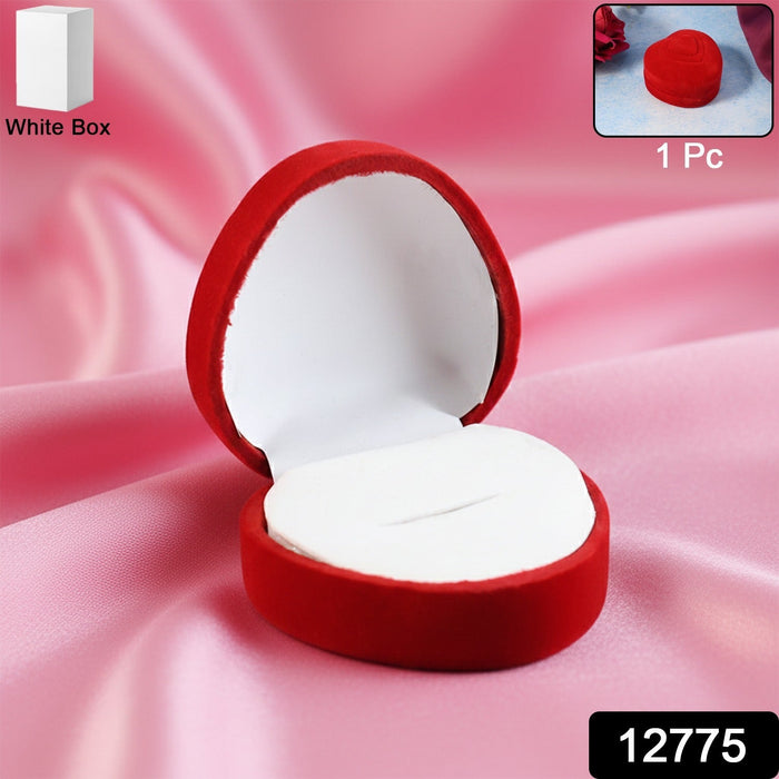 Premium Heart-Shaped Velvet Jewellery Ring Box (1 Pc) by Your Brand