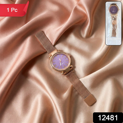 Elegant Rose Gold Mesh Strap Analog Wrist Watch for Women (1 Pc) by Your Brand