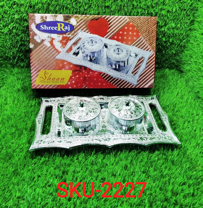 Multipurpose Decorative Multi Storage Mukhwas Dani / Serving Tray by Your Brand