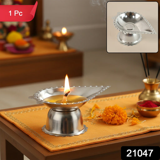 Stainless Steel Diamond Design Agarbatti & Diya Stand (1 Pc) by Your Brand