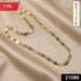 Traditional Gold-Tone Coin Beaded Necklace with Multicolor Accent Beads (1Pc) by Your Brand