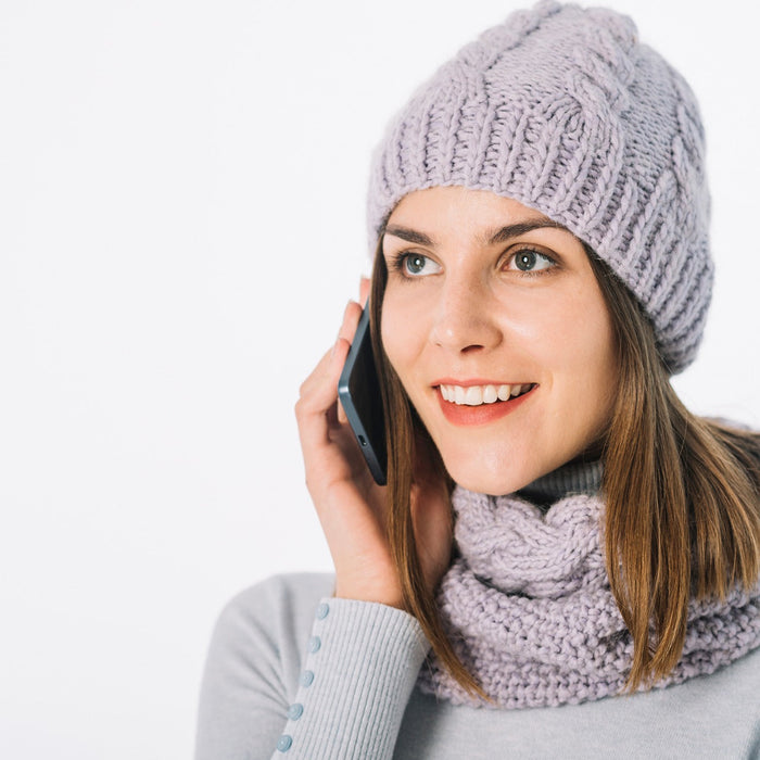 Cap for Winter Woolen Knitted Black Inside Fur Caps by Your Brand