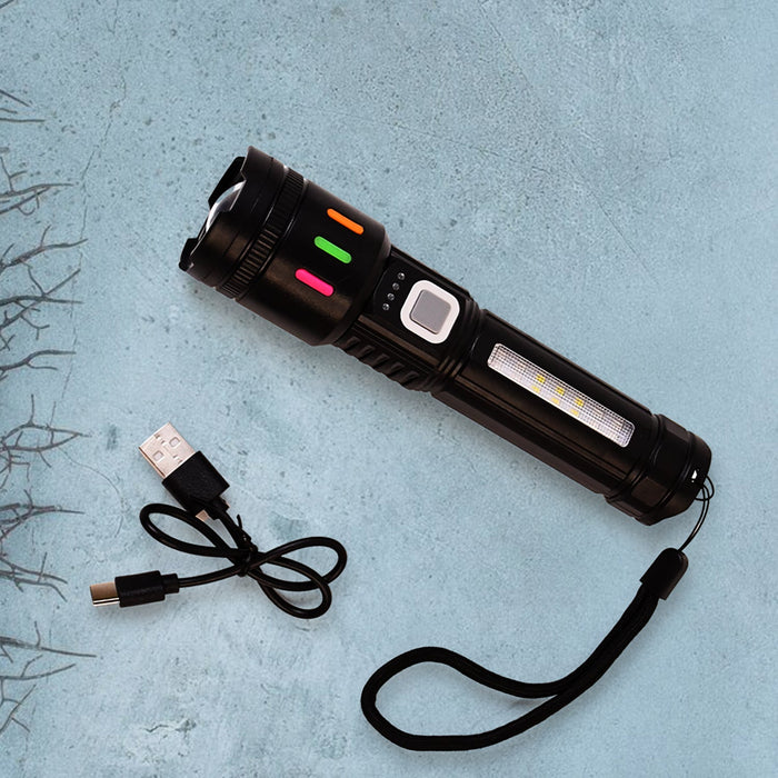 Led Torch High Lumens Fast Charging Flashlight / Torch with Far & Near Zoom (1 Pc) by Your Brand