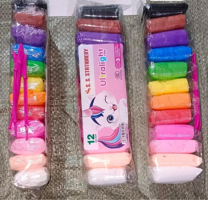 Kids 12 Color Antibacterial Super Clay Set for Creative Play (1 Set) by Your Brand