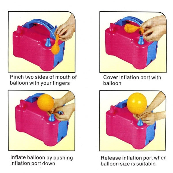 Portable Dual Nozzle Electric Balloon Blower Pump Inflator by Your Brand
