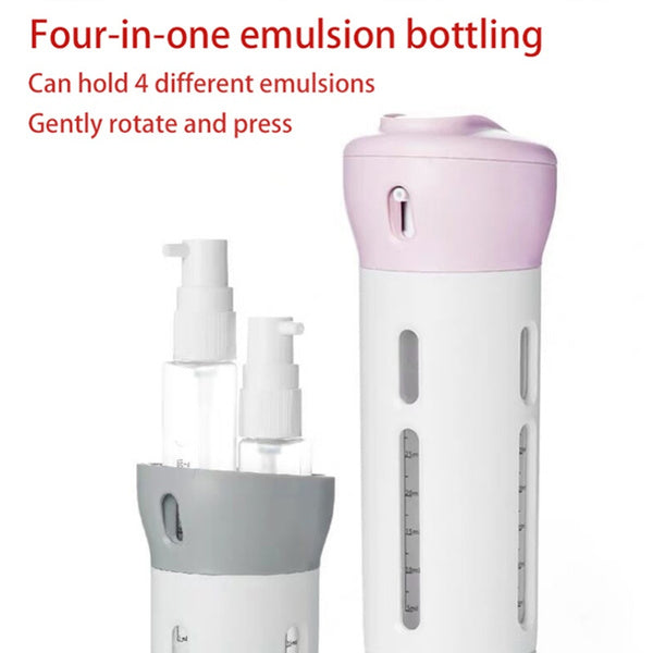4 in 1 Travel Dispenser Bottle Set Travel Refillable Cosmetic Containers Set by Your Brand