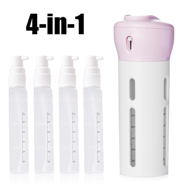 4 in 1 Travel Dispenser Bottle Set Travel Refillable Cosmetic Containers Set by Your Brand