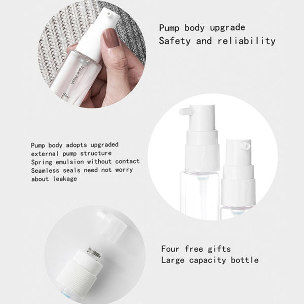 4 in 1 Travel Dispenser Bottle Set Travel Refillable Cosmetic Containers Set by Your Brand