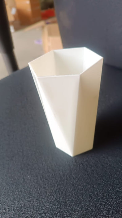 Modern Geometric Hexagon Plastic Flower Vase (1 Pc)