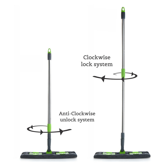 Multipurpose Wet and Dry Cleaning Microfiber Flat MOP Floor Cleaning Mop with , 360 Degree Rotating Head and Telescopic Handle Steel Rod Long Handle Dry Mops, Standard (1 Piece, Multi-Colour) by Your Brand