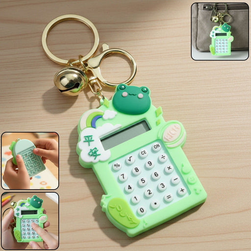Cute Frog Cartoon Calculator Keychain with Mini Digital Display (1 Pc) by Your Brand