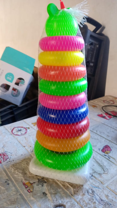 Plastic Baby Kids Teddy Stacking Ring Jumbo Stack Up Educational Toy 9pc by Your Brand