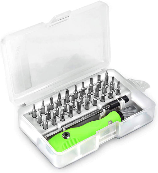 32 in 1 Mini Screwdriver Bits Set with Magnetic Flexible Extension Rod by Your Brand