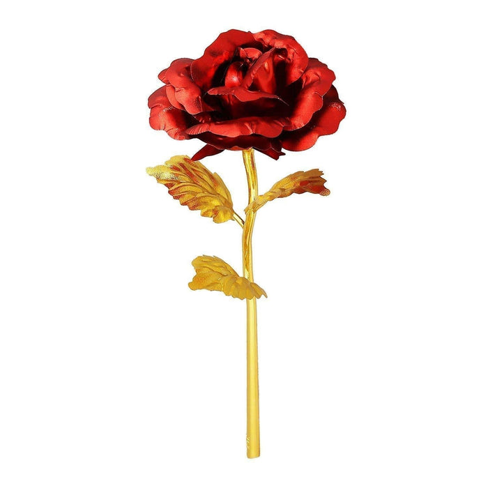 24K Artificial Golden Rose / Gold Red Rose with Gift Box (10 inches) by Your Brand