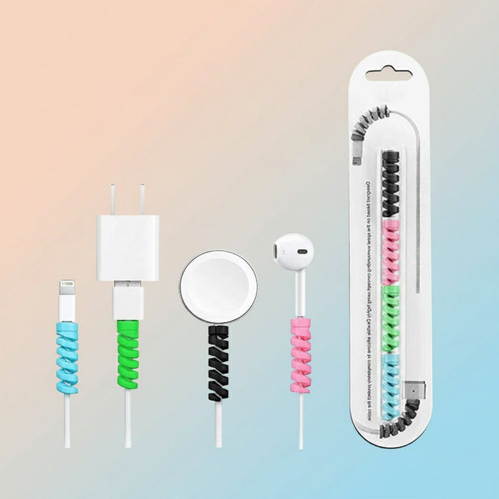 Spiral Charger Spring Cable Protector Data Cable Saver (Pack of 4)