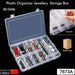 Jewelry storage box with adjustable dividers, transparent