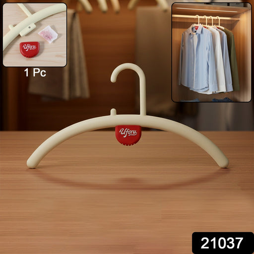 Multipurpose Anti-Slip Plastic Clothes Hanger with Fragrance Holder (1 Pc) by Your Brand