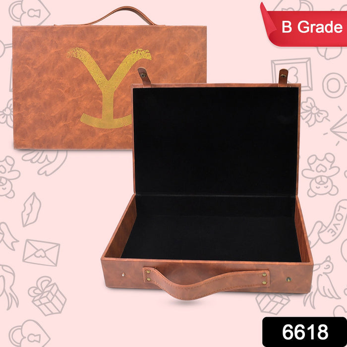 Multi Purpose Use Carrying Leather Case Briefcase (30×20 Cm / 1 Pc / B Grade) by Your Brand