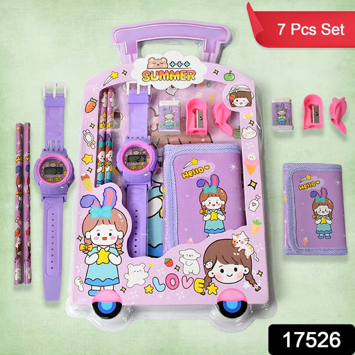 Stationery Set for Kids – 7-in-1 School Kit (Pack of 7 Pcs) by Your Brand