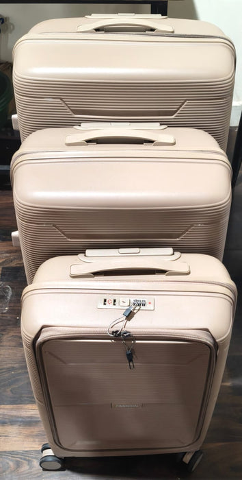 Hard-Shell Trolley Luggage Bag (Set of 3-pice / Mix Color) by Your Brand