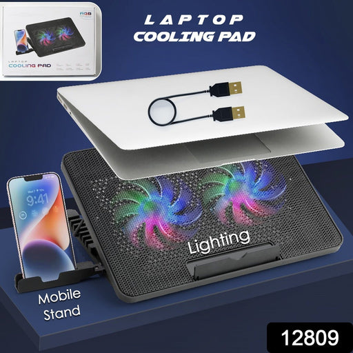 Laptop Cooler Cooling Pad with 2 Quiet Led Fans, Stand for Gaming Laptop by Your Brand