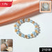 Elegant Dual-Tone Crystal Beaded Stretch Bracelet (1 Pc) by Your Brand