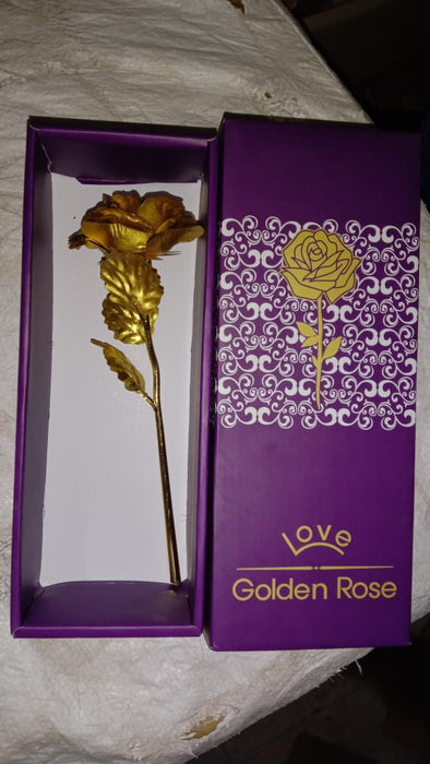 Luxury Decorative Gold Plated Artificial Golden Rose with Premium Box by Your Brand
