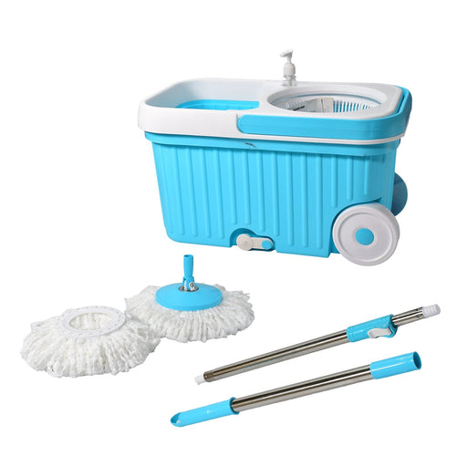 Sporty Plastic Spin Mop with Bigger Wheels & Auto Fold Handle for 360° Cleaning by Your Brand