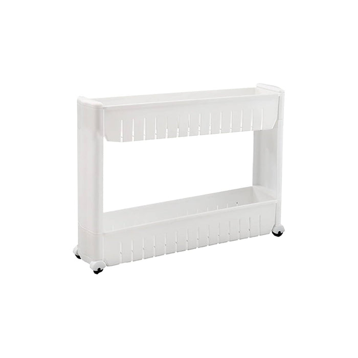 Multipurpose 2 Layer Slim Side Space Saving Storage Organizer Rack Shelf by Your Brand