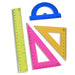 4-Piece Geometry Set, Triangle Ruler Protractor Straight Ruler by Your Brand