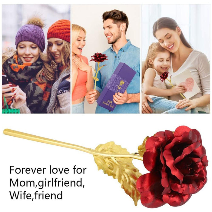 24k Gold Rose,hicoosee Gold Foil Plated Rose with LOVE Stand and Gift Box by Your Brand