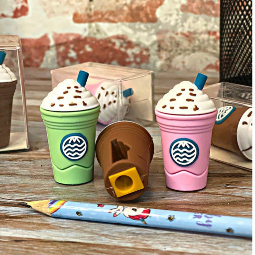 2In1 3D Cute Coffee Or Ice cream Shape sharpner Like Rotary Manual Pencil Sharpener for Kids Ice Cream Style Office School Supplies, Back to School Gift for Students,Kids Educational Stationary kit, B'Day Return Gift (1 Pc) by Your Brand
