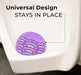 Round urinal mat with splash protection.