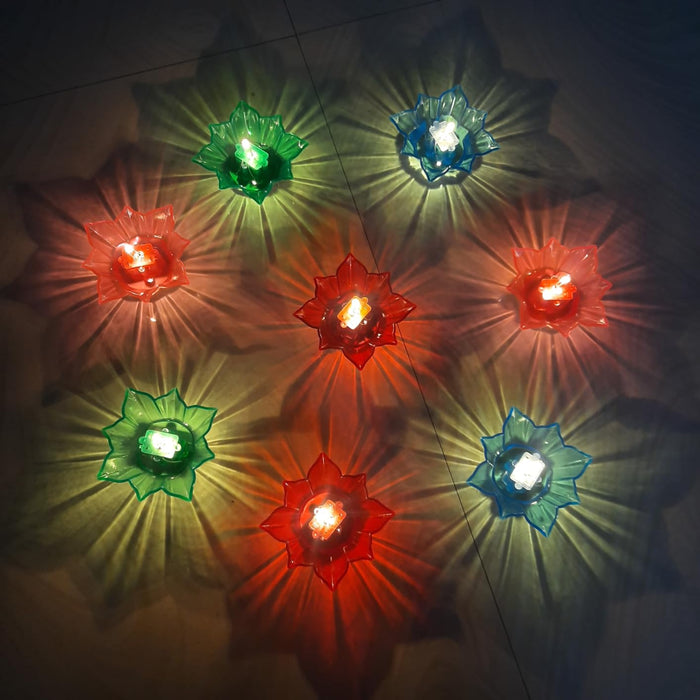 Dropdash 3D Water Senser Multicolor Diwali Diyas For Decor & Rangoli (**pack of 12**) - Uncategorized Home Decor