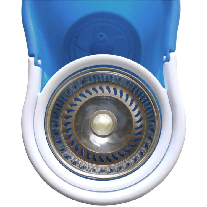 Heavy Duty Microfiber Spin Mop with Plastic Bucket & Rotating Steel Pole Head by Your Brand