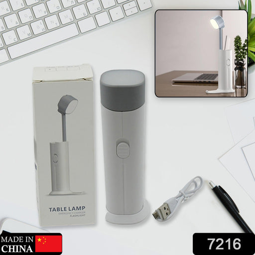 4 in 1 Creative desk Lamp, Rechargeable LED Table Flashlight Eye Protection Table Lamp Power Bank Handheld Desk Night Lamp Portable Torch Light with Adjustable Light Head for Home Kids Room Bedroom Office by Your Brand