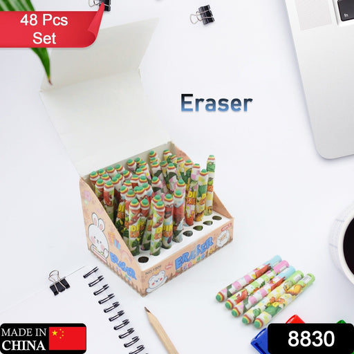 Fancy Rainbow Pencil Erasers for Kids – Set of 48 Cartoon Erasers by Your Brand