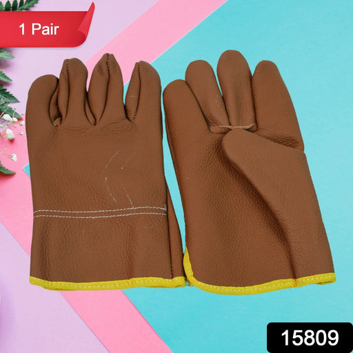 Gloves Gardening Gloves for Men Women Leather Gloves Heavy Duty Gloves (1 Pair) by Your Brand
