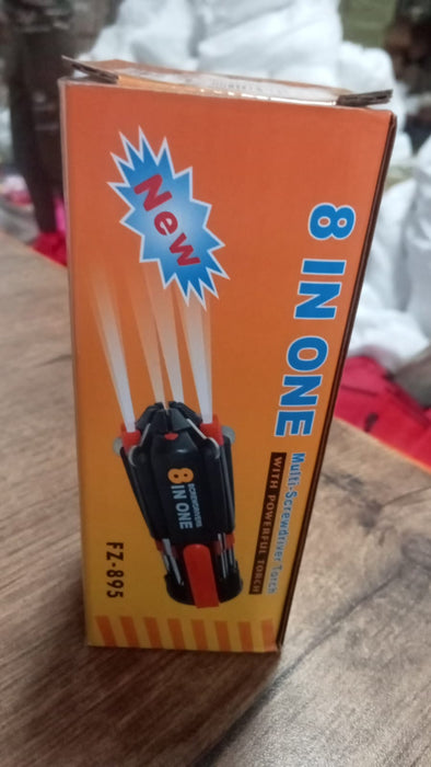 8 in 1 Multi-Function Screwdriver Kit with LED Portable Torch by Your Brand