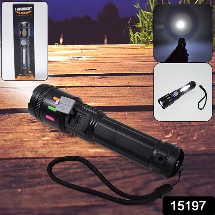 Led Torch High Lumens Fast Charging Flashlight / Torch with Far & Near Zoom (1 Pc) by Your Brand