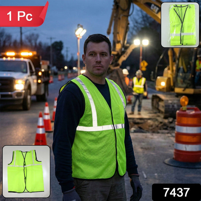 Green Safety Jacket for Construction Protection by Your Brand