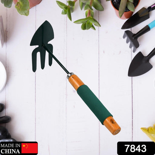 2 IN 1 DOUBLE HAND HOE GARDENING TOOL WITH WOODEN HANDLE by Your Brand