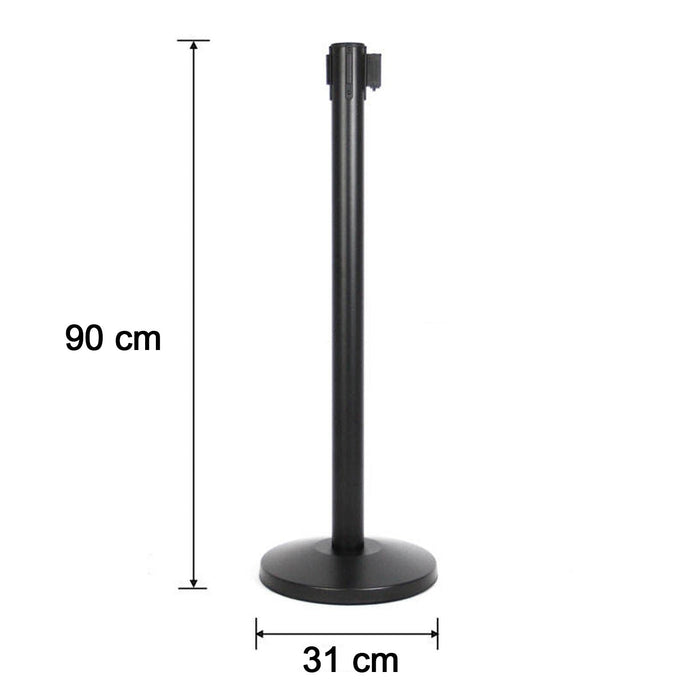 Heavy Duty Retractable Belt Crowd Control Pole with Sturdy Base – 1 Pc by Your Brand