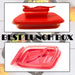 Lunch box with rectangular shape and 2 compartments
