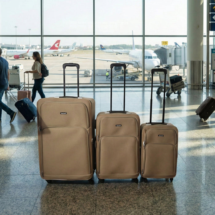 3 In 1 Soft side Trolley Luggage Set 3 Piece by Your Brand
