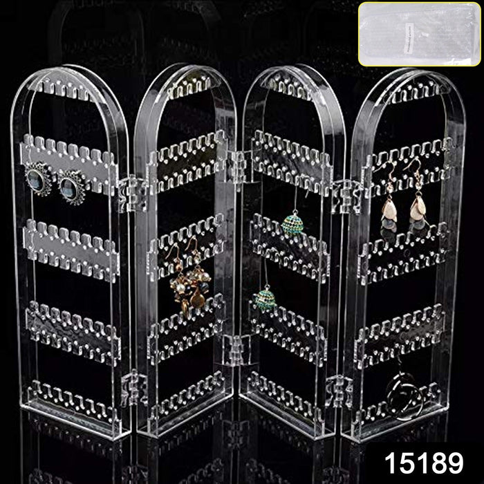 Foldable acrylic earring display stand 4 doors necklace rack India